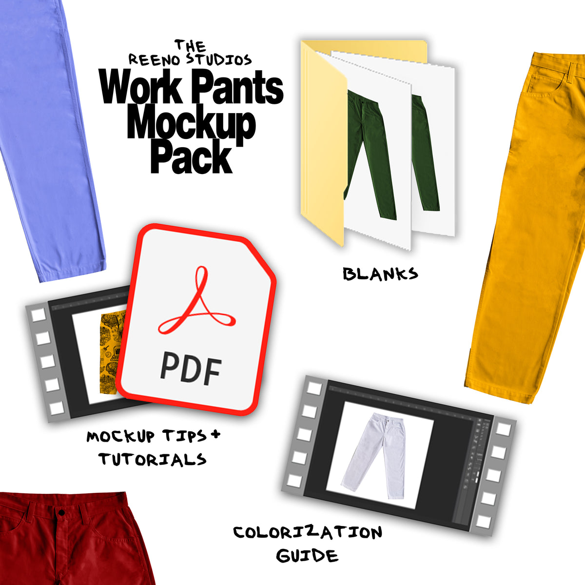 Work Pants Mockup Pack Paint A Brighter Color