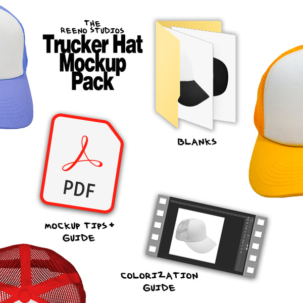 The REENO Studios Trucker Hat Mockup Pack
